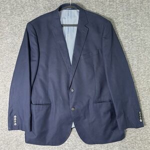 Stafford Blazer Men‎ 46R Navy Blue Classic Fit Sport Coat Business Jacket Preppy